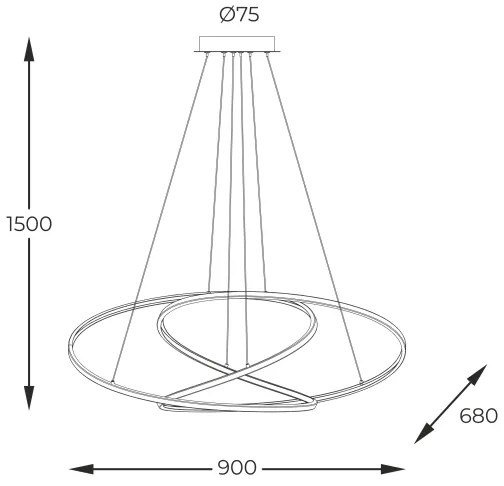 Zuma Line MD7360-1A-3GT - LED Luster na lanku CHOLET LED/56W/230V zlatá