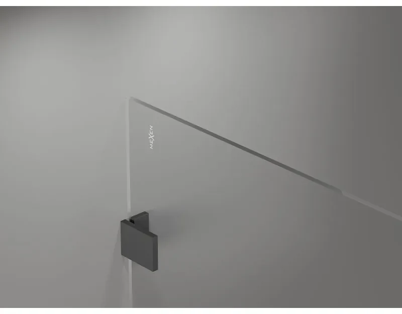 Mexen Lunar, sprchová stena pravá 90 x 200 cm, priehľadná 8 mm, grafitová, 830-090-000-95-00-P