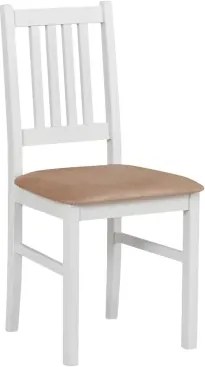 Jedálenská stolička Bono, biela/béžová látka%