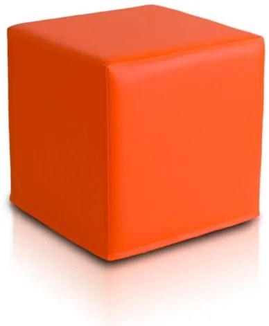 Sedací vak taburetka Block kocka oranžová ekokoža TiaHome