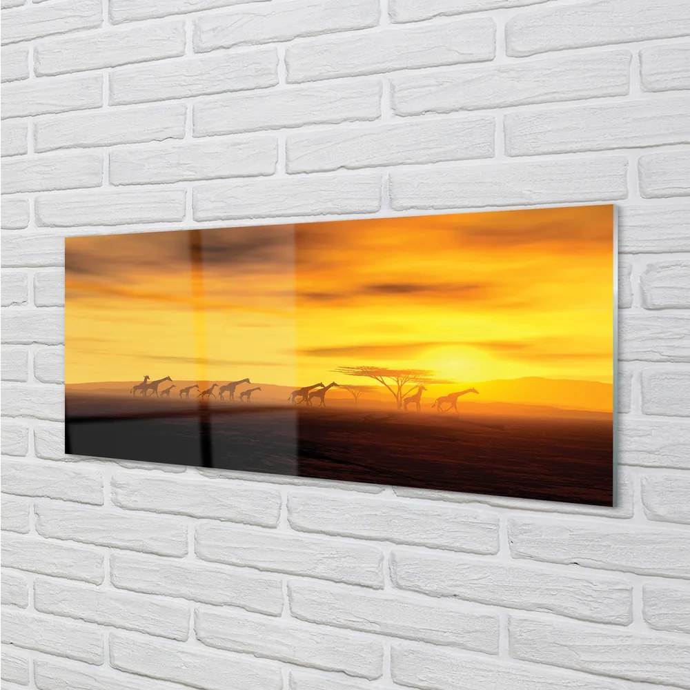 Obraz plexi Strom mraky neba žirafa 120x60 cm