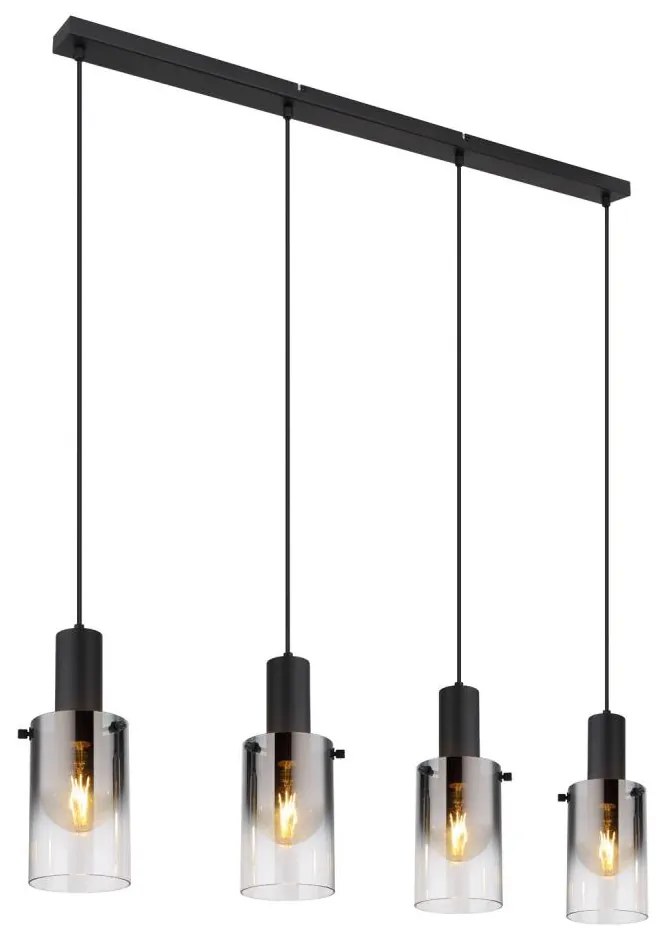 Globo 15907-4H - Luster na lanku FLORENTINA 4xE27/40W/230V čierna