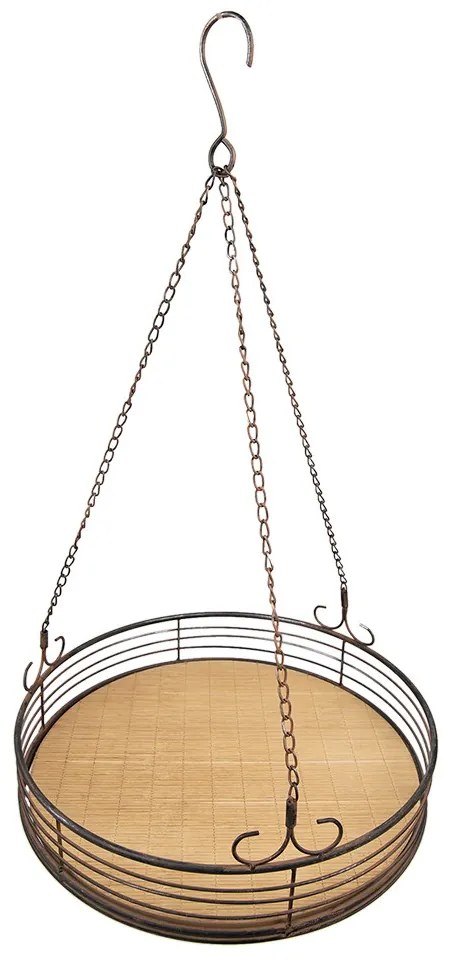 Kovová okrúhla závesná polička na kvety - Ø 41*70 cm