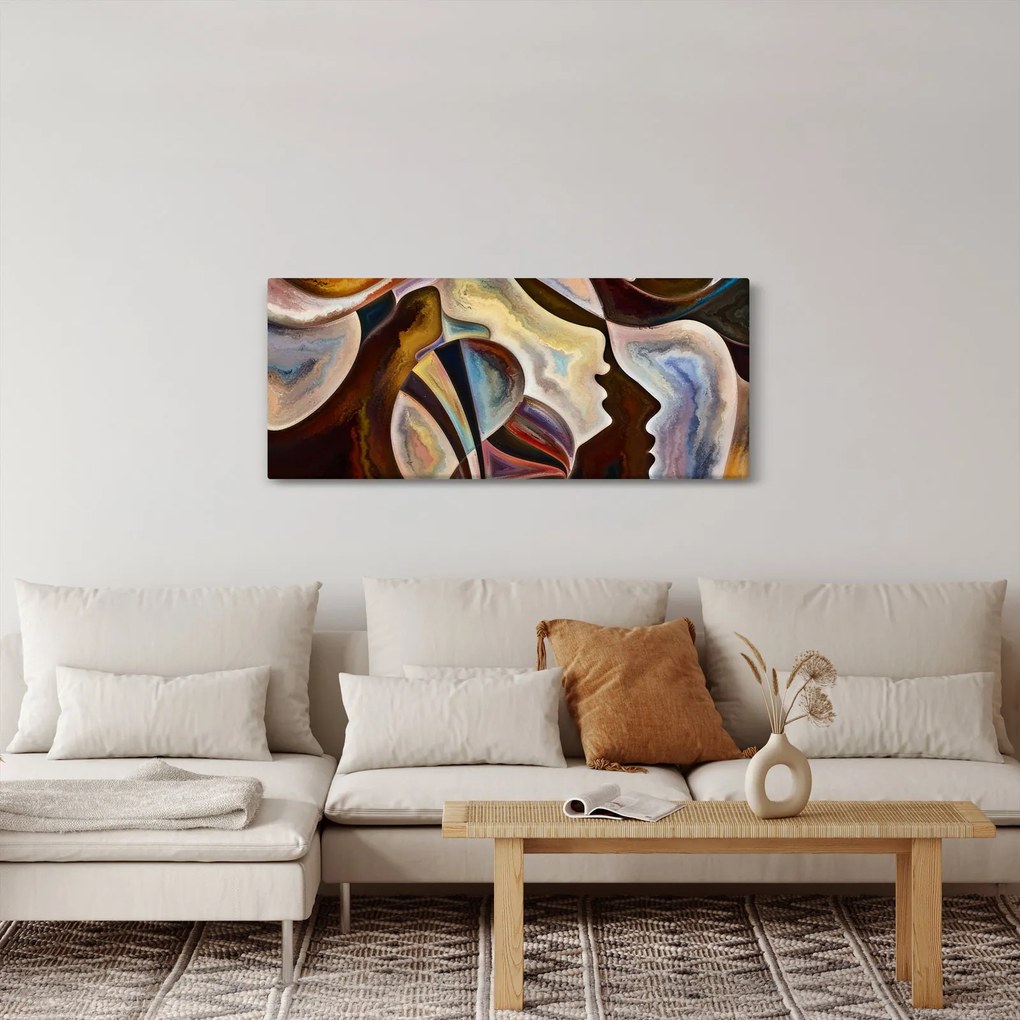 Obraz - Abstrakcia hláv (120x50 cm)