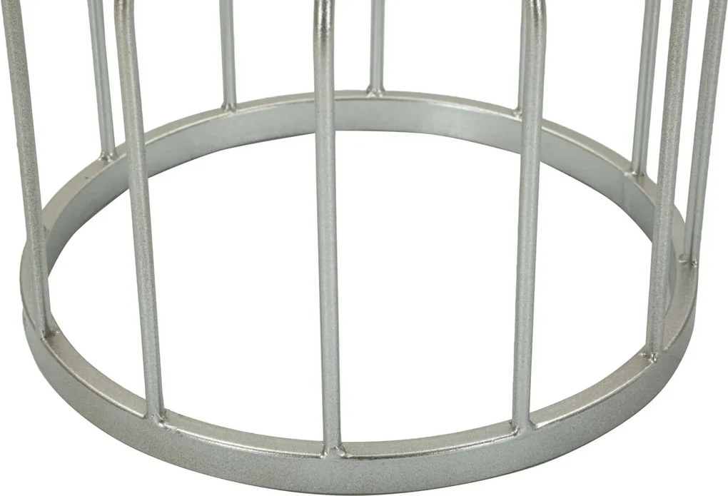 Odkladací stolík Cup 37 cm mramor/strieborný