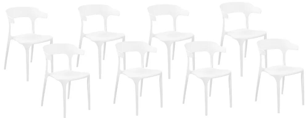 Sada 8 jedálenských stoličiek biela GUBBIO Beliani