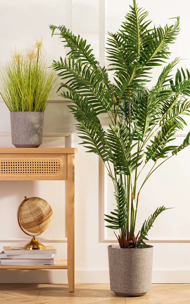 PLASTOVÝ KVETINÁČ ALOE TX 25,5X27 CM BÉŽOVÁ