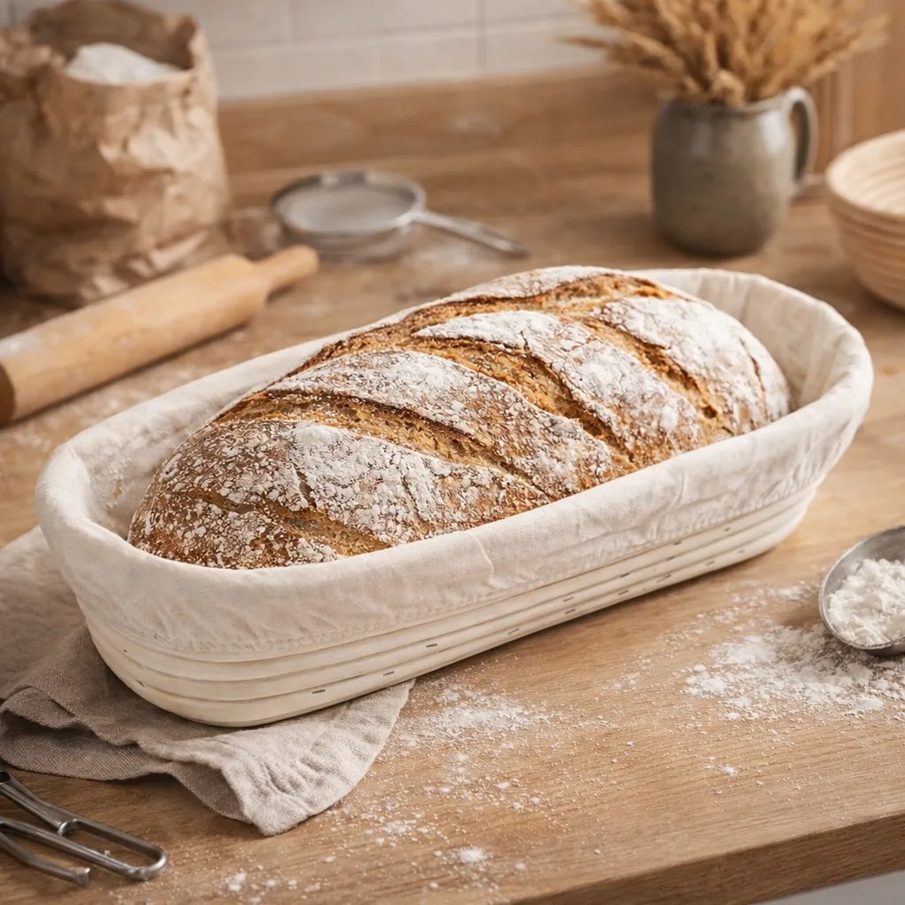 HOME ELEMENTS Ošatka oválna s látkovou vložkou, 35 x 14 cm x 7,5 cm, L