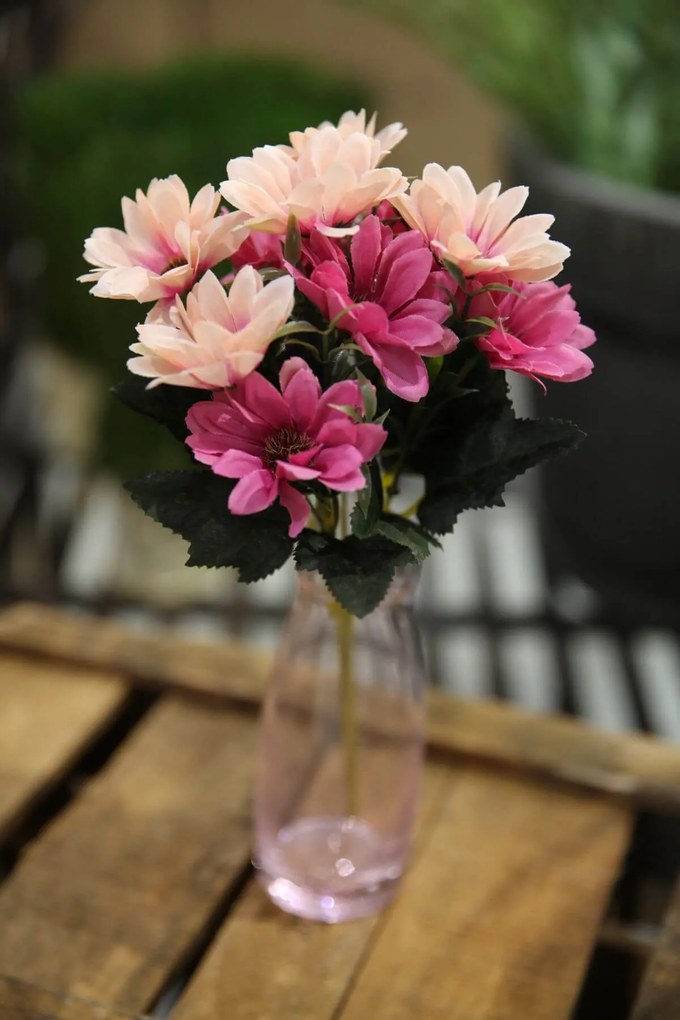 Ružovo cyklámenová umelá kytica osteospermum 28cm