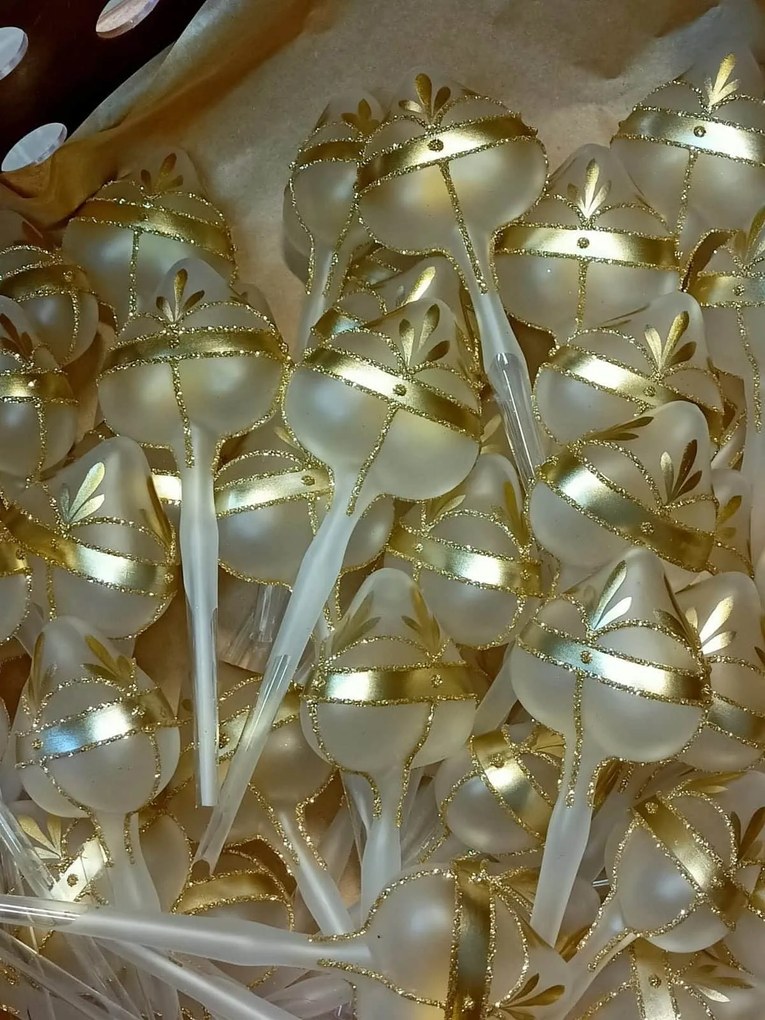 Bella Rose Sklenená vianočná špica na stromček Mat