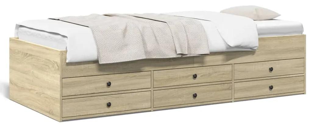 Denná posteľ so zásuvkami dub sonoma 100x200cm kompozitné drevo 3280869
