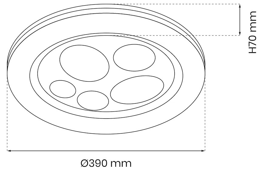 Stropné LED svietidlo Bubbles, 1x LED 24w, 3000-6000k, ch