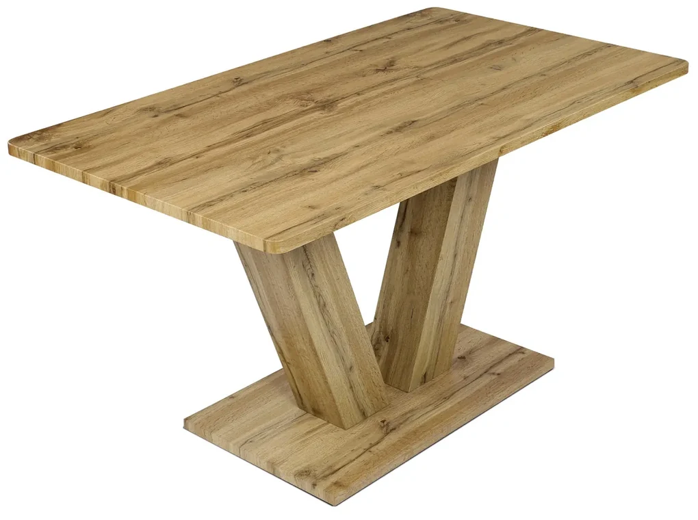 Autronic - Jídelní stůl, 140x80x76 cm, MDF deska, 3D dekor divoký dub - HT-911 OAK VÝPRODEJ
