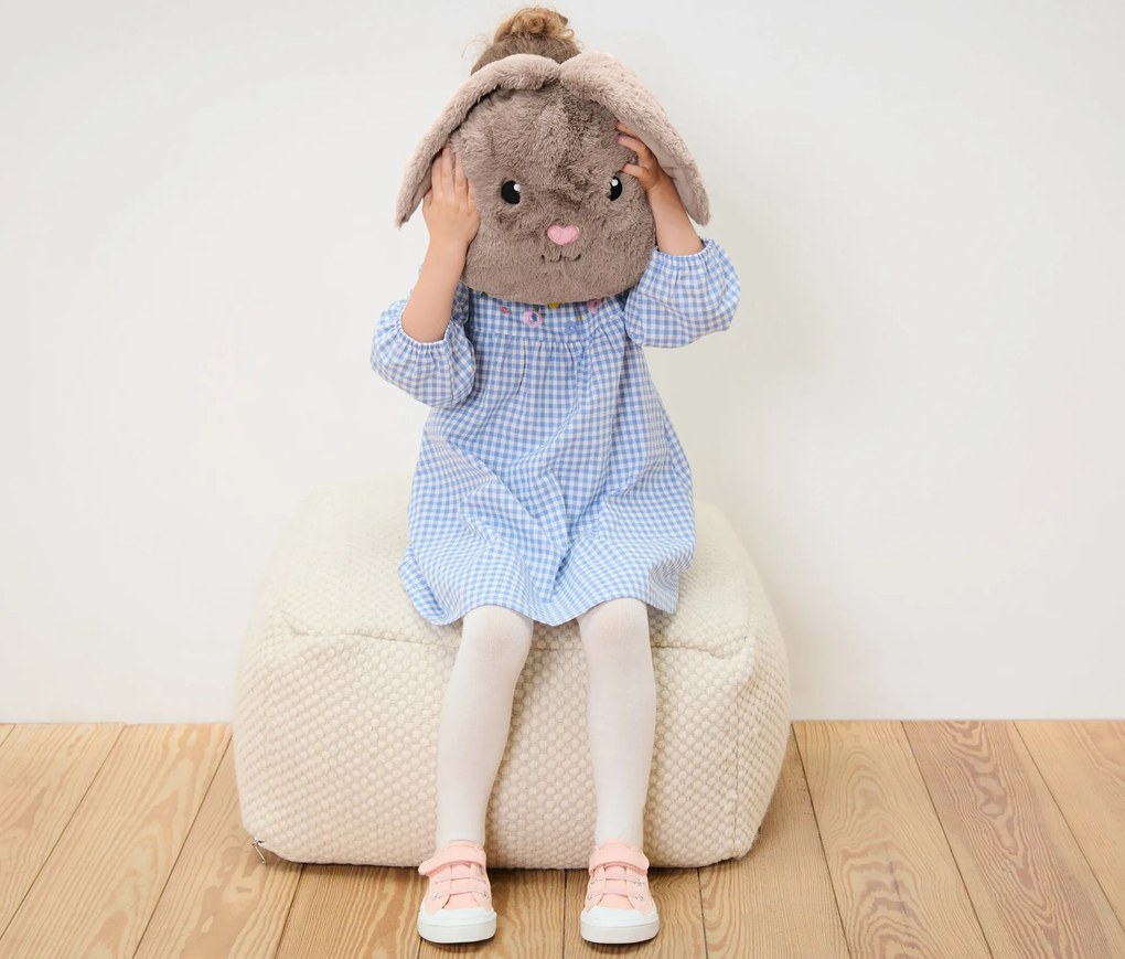 Plyšový vankúš v tvare zajačika