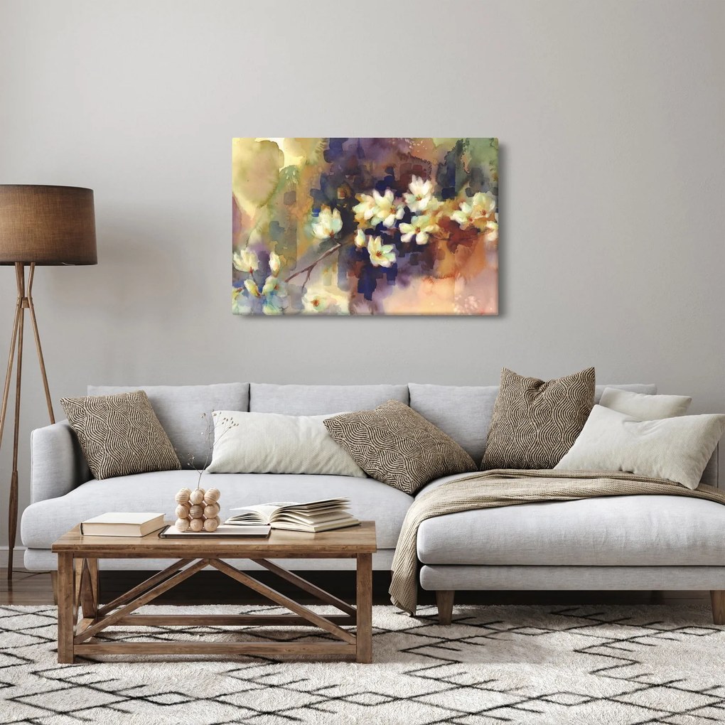 Obraz - Biele magnólie, maľba (90x60 cm)
