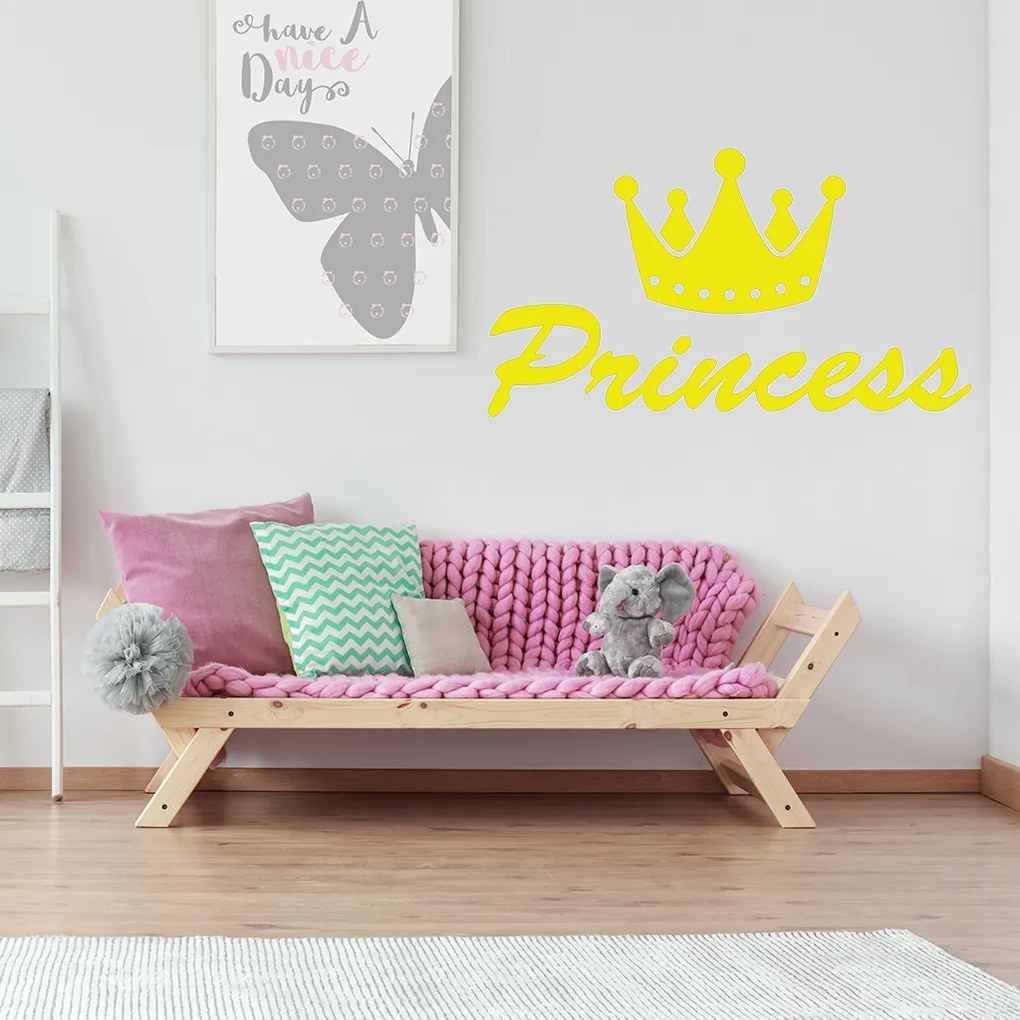 Veselá Stena Samolepka na stenu na stenu Princess Farba: černá