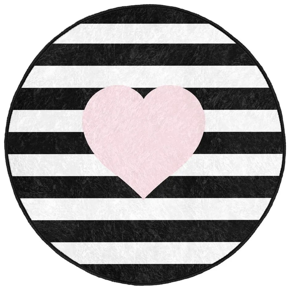 Čierno-biely detský koberec ø 100 cm Comfort – Mila Home