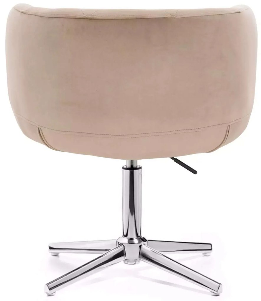 LuxuryForm DESIGN Kreslo MONTANA VELUR na striebornom kríži - latte