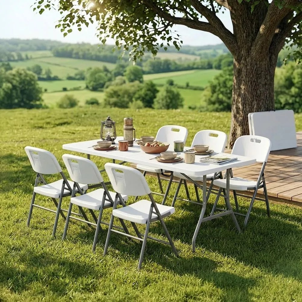 Cateringový/campingový set - stôl ESSEN + 6× stolička BERLIN
