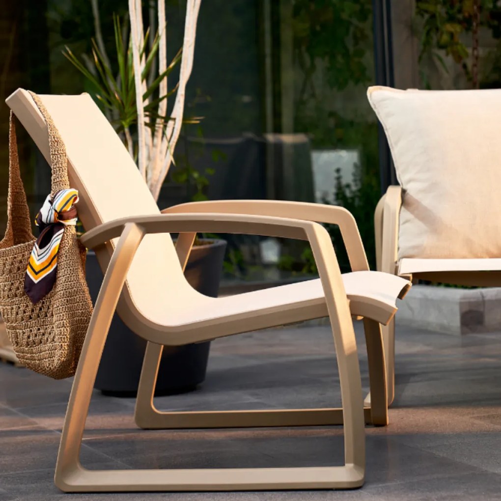 PACIFIC LOUNGE záhradný set s podrúčkami taupe