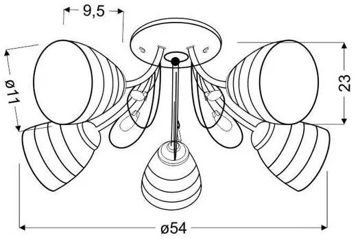 Prisadený luster SIMPLI 5xE27/40W/230V