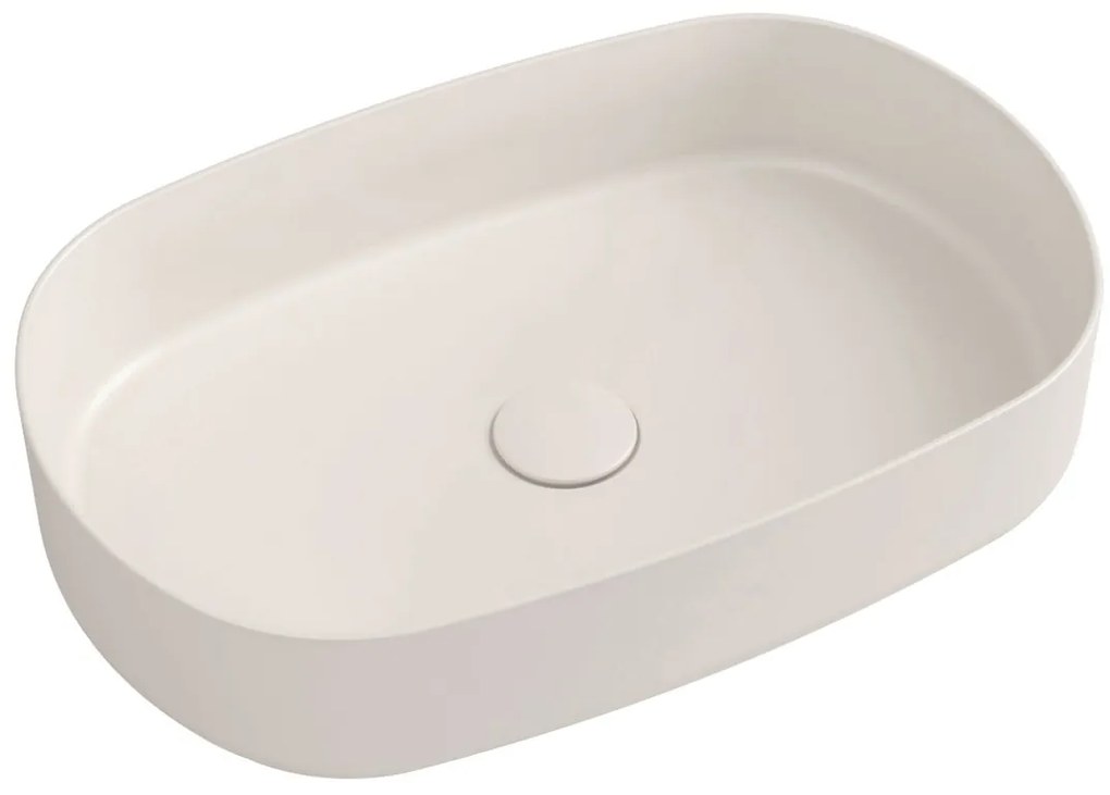 Sapho Sapho, INFINITY OVAL keramické umývadlo na dosku, 55x36 cm, Ivory, 10NF65055-2K
