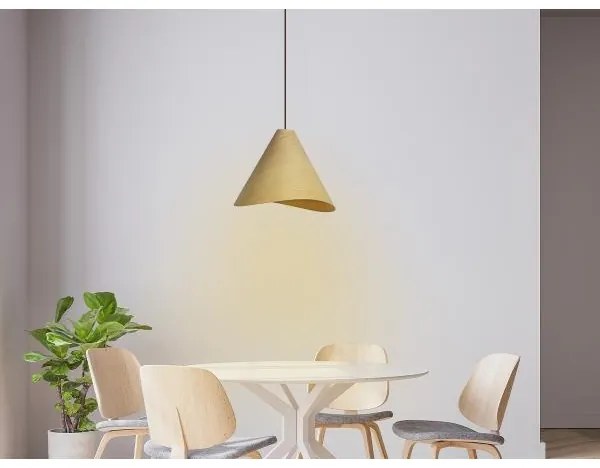 Drevený luster na lanku 1xE27/60W/230V pr. 33 cm masív/dub/kaučukovník