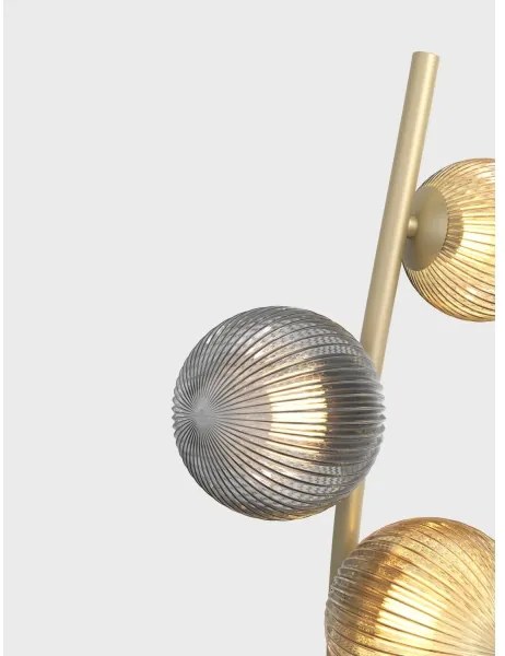 Wofi 3015-904 - LED Stojacia lampa METZ 9xG9/3,5W/230V zlatá/šedá