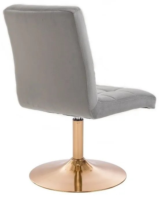 LuxuryForm DESIGN Stolička TOLEDO VELUR na zlatom tanieri - svetlosivá