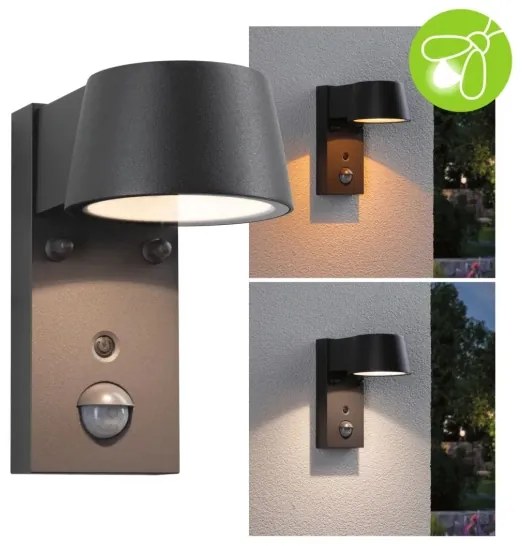 Paulmann 94714 - LED/6W IP44 Vonkajšie nástenné svietidlo so senzorom CAPERA 230V