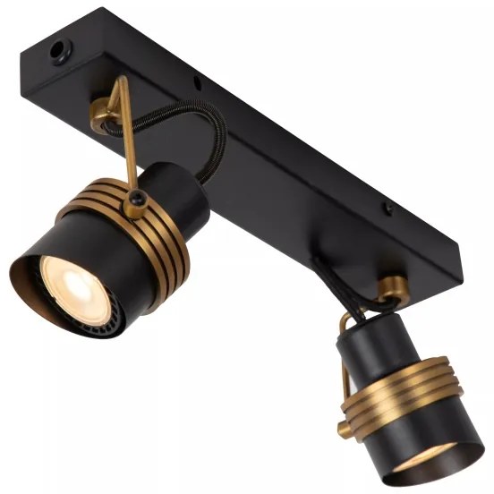 Lucide 34944/02/30 - Bodové svietidlo TUNDRAN 2xGU10/5W/230V čierna