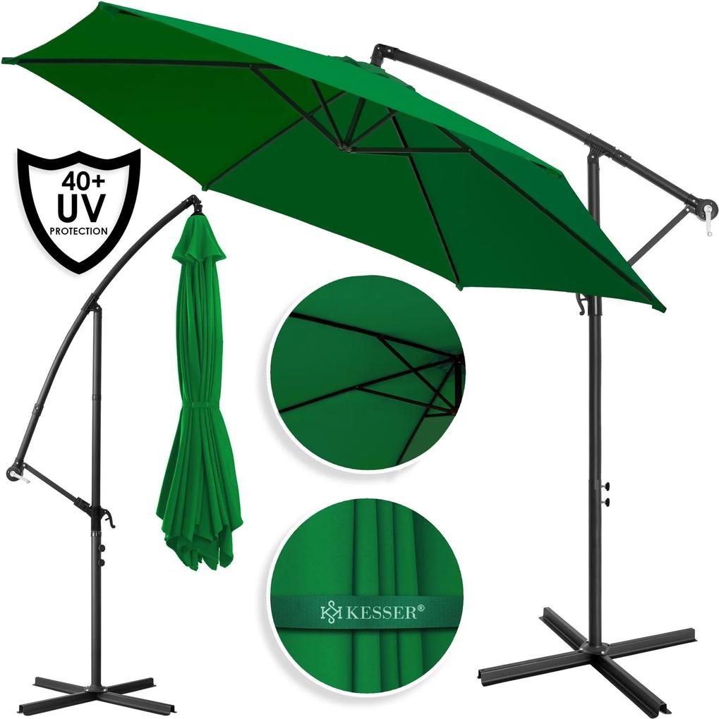 Kesser ruční deštník / zahradní deštník / klikový slunečník / 300 cm / zelený