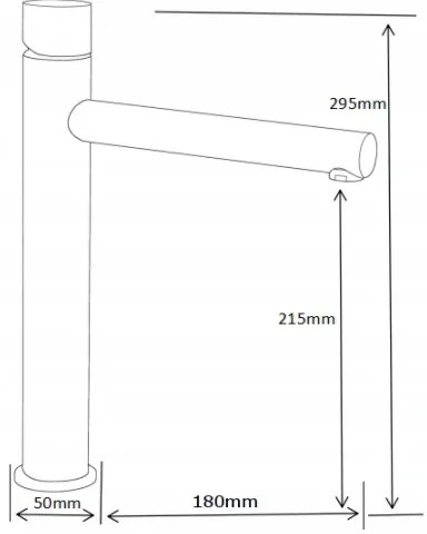 Mexen ELBA One - Vysoká umývadlová batéria, čierna, 74111-70