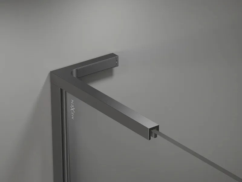 Mexen, Mexen Kioto-X L sprchová stena 90 x 200 cm, priehľadná 10 mm, pištoľový kov - 800-090-107-95-00-X