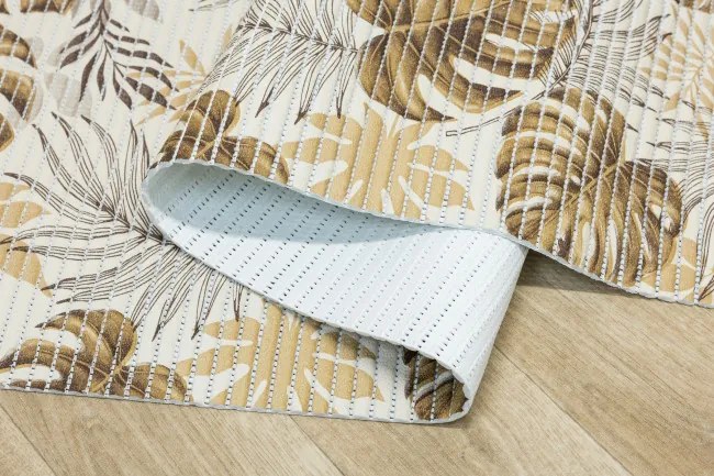 Kúpelňová penová rohož 265B Monstera béžová