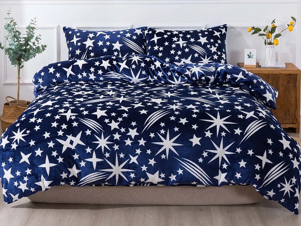 Francúzske mikroplyšové obliečky SAMIRA Exclusive - modré