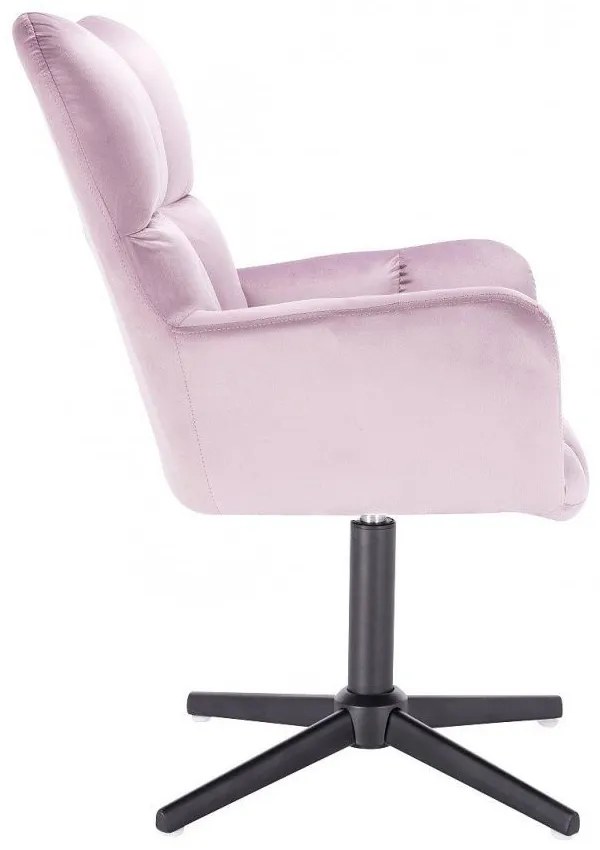 LuxuryForm DESIGN Otočné kreslo AURORA VELUR na čiernom kríži - levanduľa
