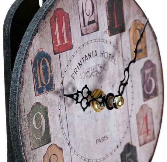 Nástenné hodiny s kyvadlom, "printania hotel Paris", drevo mdf kov, 14x5x19cm