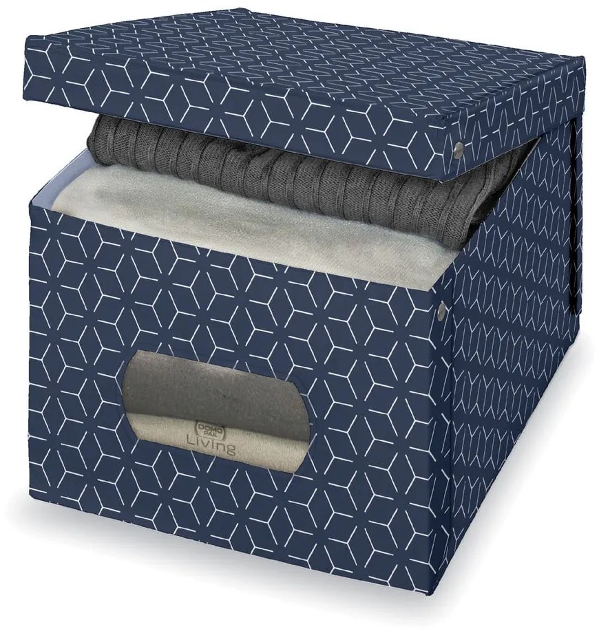 Tmavomodrý úložný box Domopak Metrik Extra Large, 50 x 42 cm