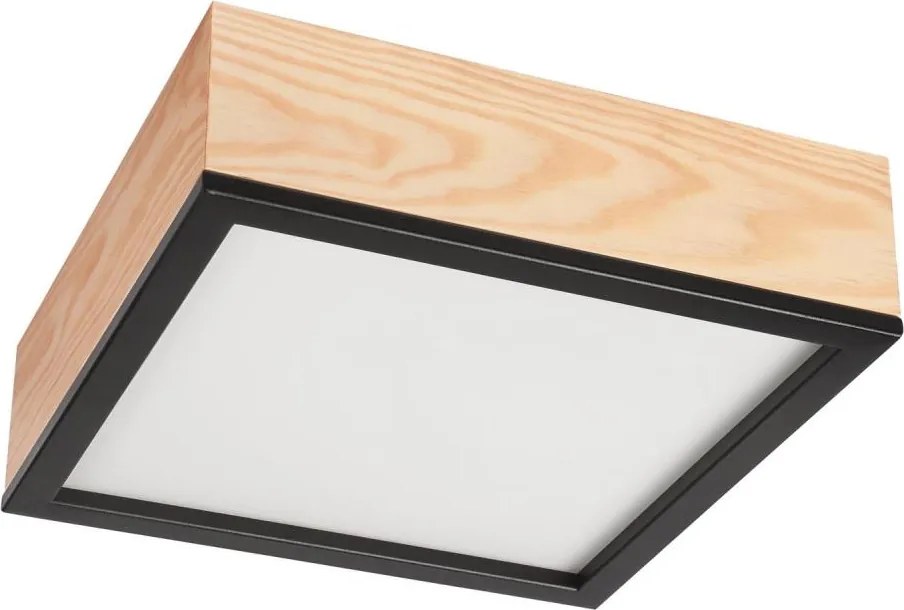 Stropné svietidlo NATURAL SQUARE 2xE27/15W/230V 31x31 cm borovica/čierna