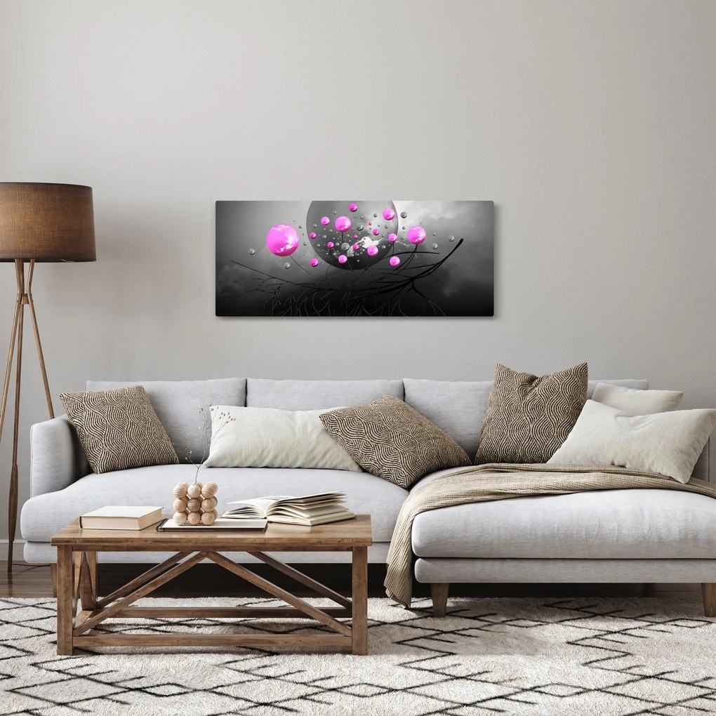 Obraz ružových gulí (120x50 cm)