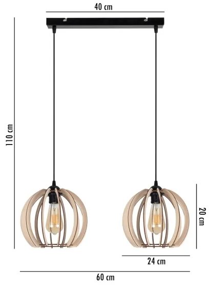 Luster na lanku DORO 2xE27/60W/230V