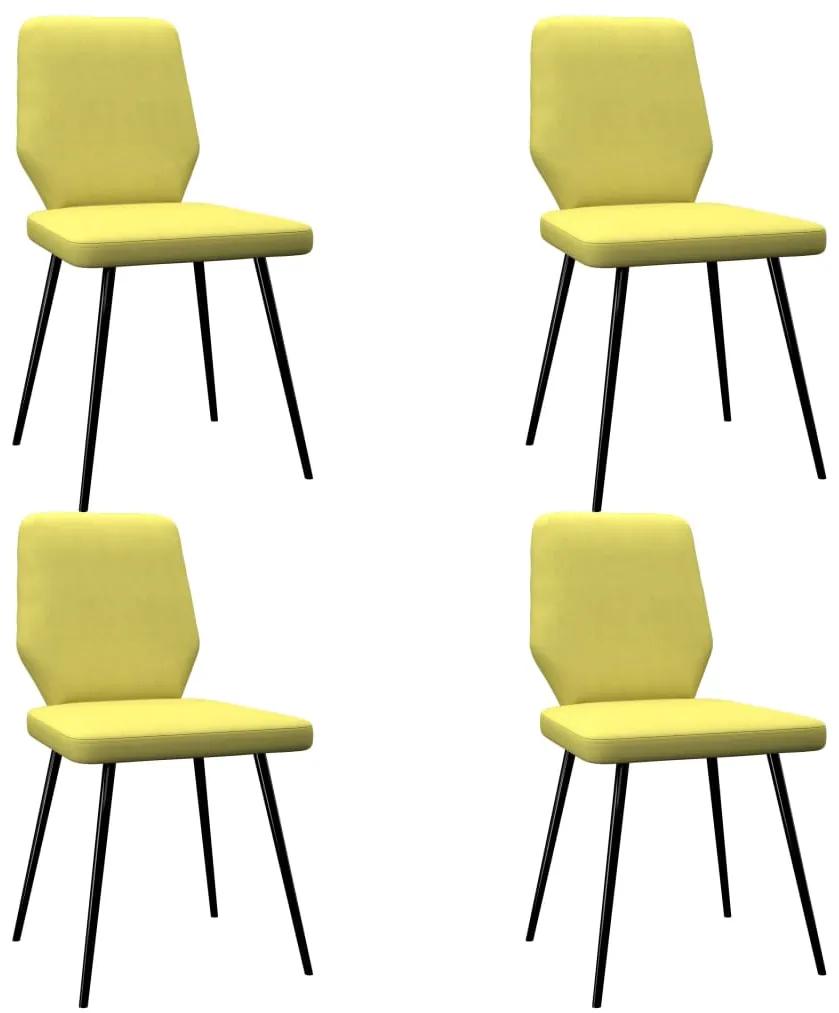 vidaXL Jedálenské stoličky 4 ks, limetkovo žlté, látka