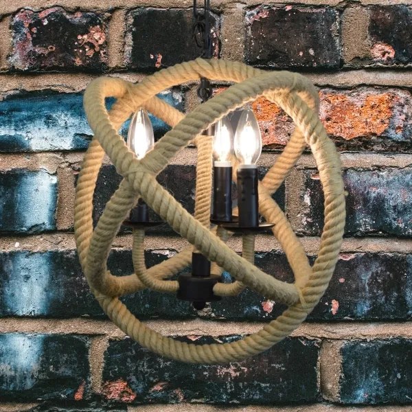 LED Luster na reťazi ROPE GLOBO 3xE14/4,3W/230V