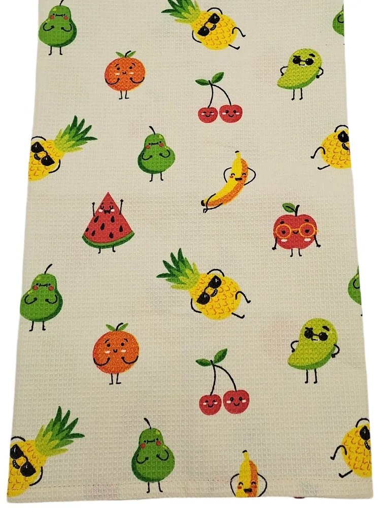 usporadejto.cz 6 ks vaflových kuchynských utierok + úložný box - OVOCE