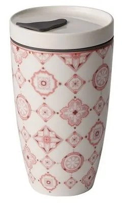 Červeno-biely porcelánový cestovný hrnček Villeroy &amp; Boch Like To Go, 350 ml