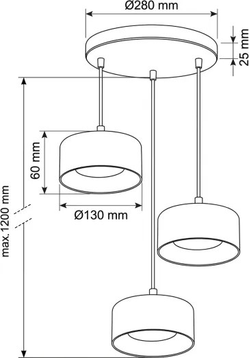 Brilagi - Luster na lanku AURA LUX 3xGX53/30W/230V čierna/dymová