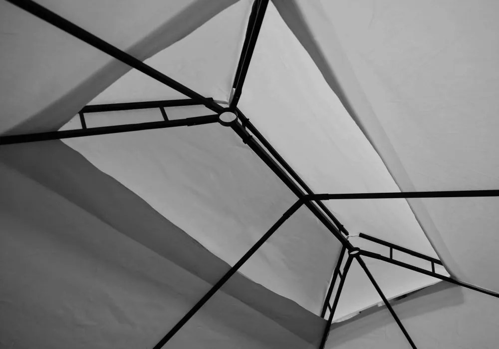 Luxusný záhradný pavilón 4x3x2,8 m - sivý - moskytiéra + plné steny