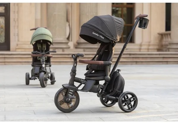 QPlay - Detská trojkolka 7 v 1 COMFO MAX čierna