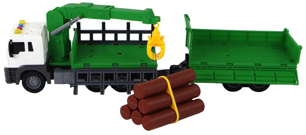 LEAN TOYS Nákladné auto so žeriavom 1:16– zelená